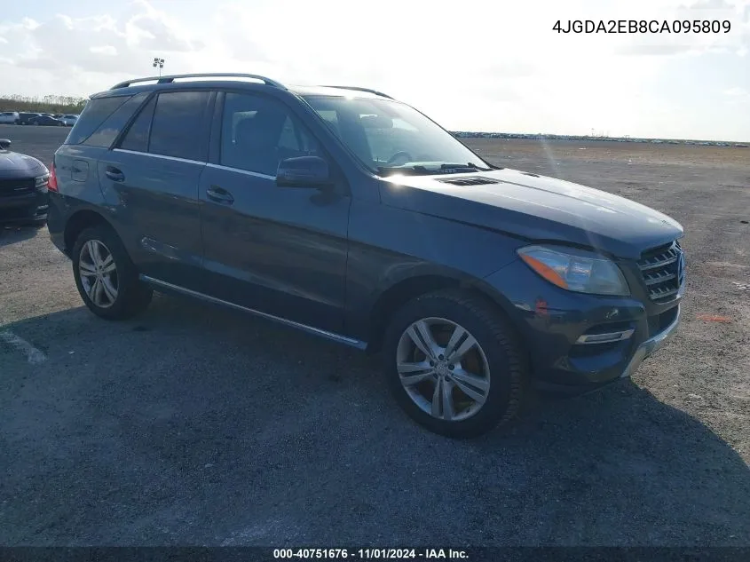 2012 Mercedes-Benz Ml 350 Bluetec 4Matic VIN: 4JGDA2EB8CA095809 Lot: 40751676