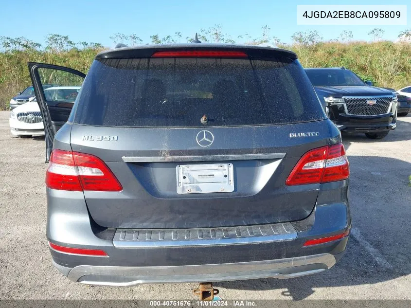 2012 Mercedes-Benz Ml 350 Bluetec 4Matic VIN: 4JGDA2EB8CA095809 Lot: 40751676