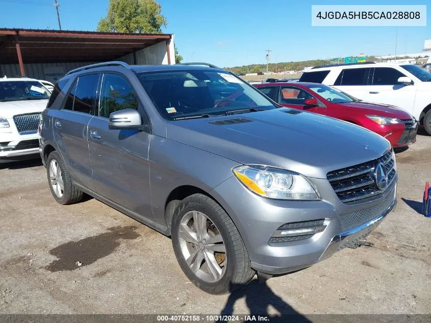 2012 Mercedes-Benz Ml 350 4Matic VIN: 4JGDA5HB5CA028808 Lot: 40752158