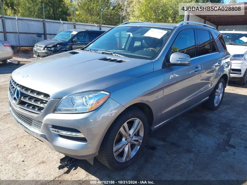 2012 Mercedes-Benz Ml 350 4Matic VIN: 4JGDA5HB5CA028808 Lot: 40752158