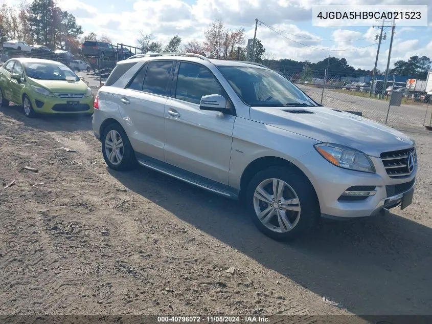 2012 Mercedes-Benz Ml 350 4Matic VIN: 4JGDA5HB9CA021523 Lot: 40796072