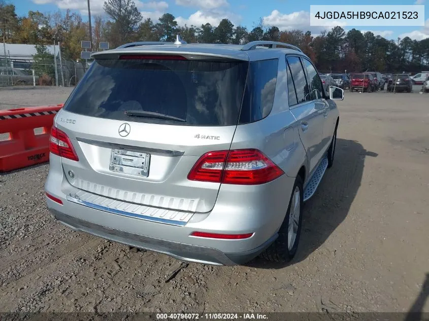 2012 Mercedes-Benz Ml 350 4Matic VIN: 4JGDA5HB9CA021523 Lot: 40796072