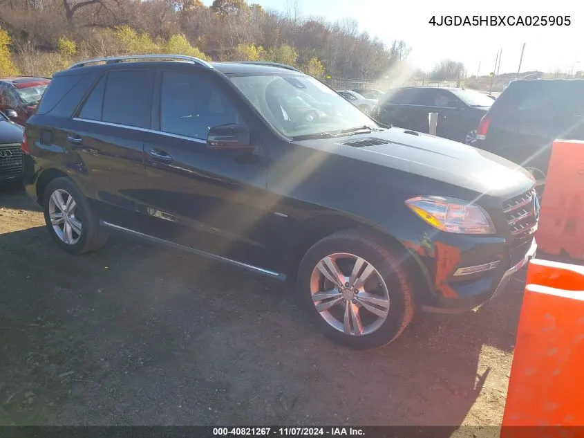 2012 Mercedes-Benz Ml 350 4Matic VIN: 4JGDA5HBXCA025905 Lot: 40821267