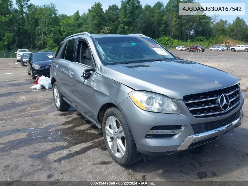 2013 Mercedes-Benz Ml 350 VIN: 4JGDA5JB3DA167542 Lot: 39447868