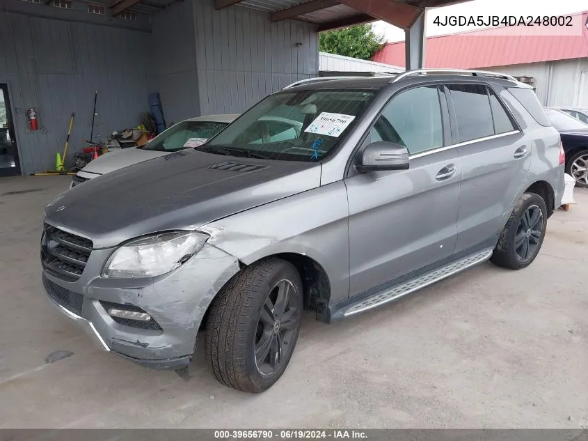 2013 Mercedes-Benz Ml 350 VIN: 4JGDA5JB4DA248002 Lot: 39656790