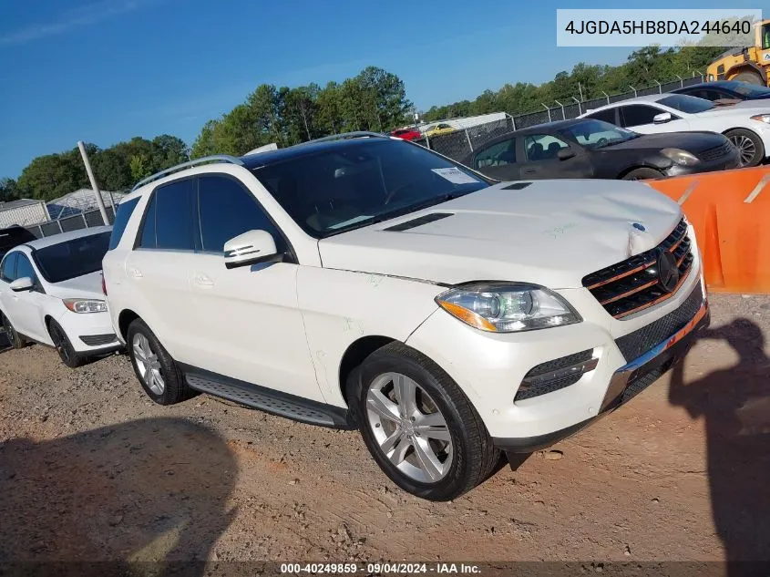 2013 Mercedes-Benz Ml 350 4Matic VIN: 4JGDA5HB8DA244640 Lot: 40249859