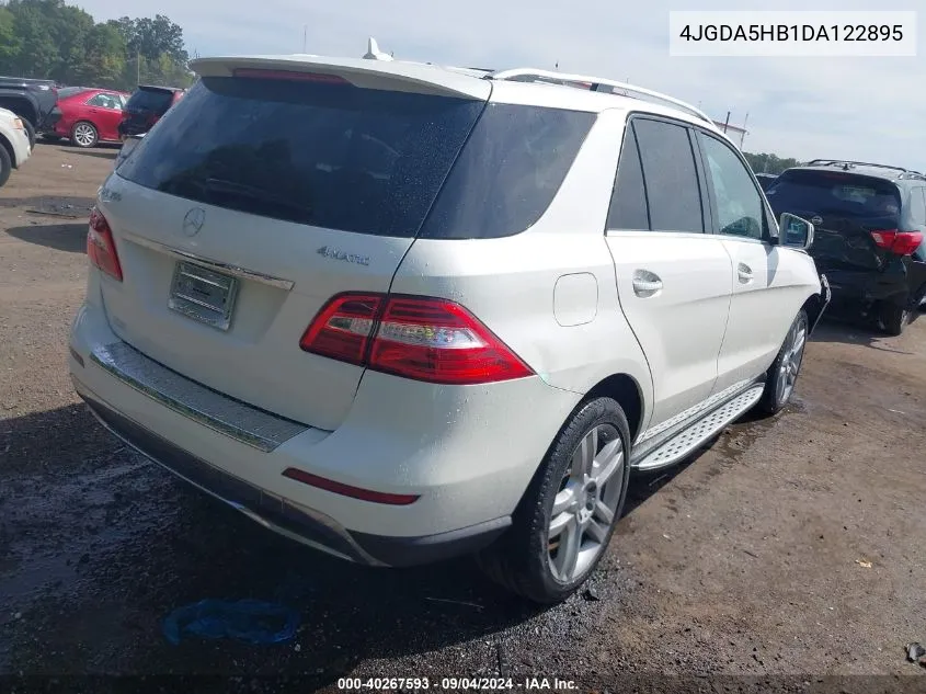 2013 Mercedes-Benz Ml 350 4Matic VIN: 4JGDA5HB1DA122895 Lot: 40267593