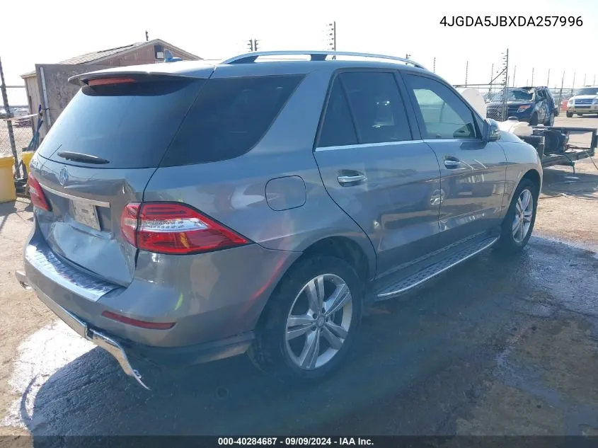 2013 Mercedes-Benz M-Class Ml 350 VIN: 4JGDA5JBXDA257996 Lot: 40284687