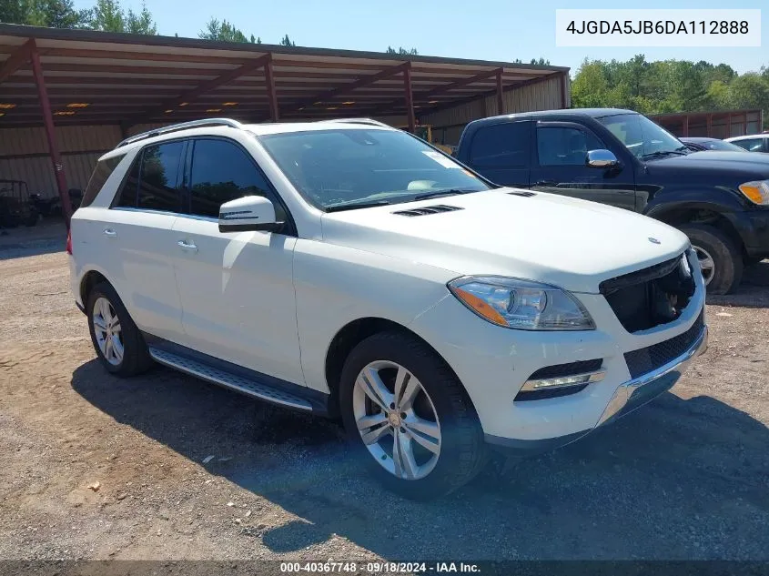 2013 Mercedes-Benz Ml 350 VIN: 4JGDA5JB6DA112888 Lot: 40367748