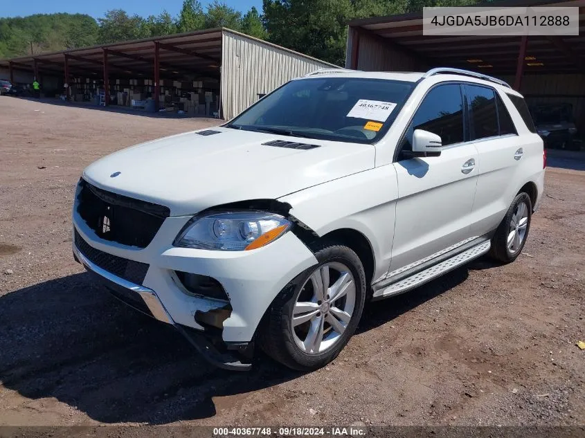 2013 Mercedes-Benz Ml 350 VIN: 4JGDA5JB6DA112888 Lot: 40367748