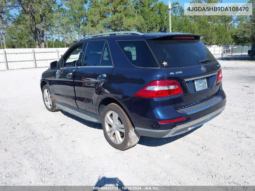 2013 Mercedes-Benz Ml 350 4Matic VIN: 4JGDA5HB9DA108470 Lot: 40433119