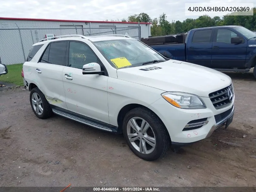 2013 Mercedes-Benz Ml 350 4Matic VIN: 4JGDA5HB6DA206369 Lot: 40446854