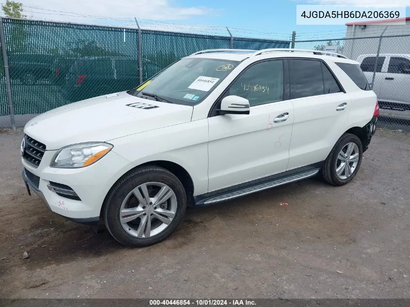 2013 Mercedes-Benz Ml 350 4Matic VIN: 4JGDA5HB6DA206369 Lot: 40446854