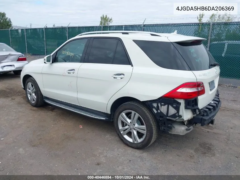 2013 Mercedes-Benz Ml 350 4Matic VIN: 4JGDA5HB6DA206369 Lot: 40446854