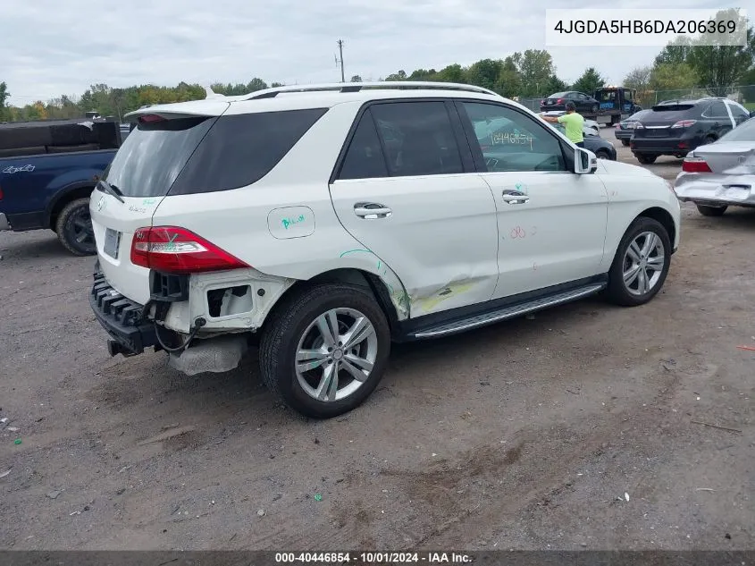 2013 Mercedes-Benz Ml 350 4Matic VIN: 4JGDA5HB6DA206369 Lot: 40446854