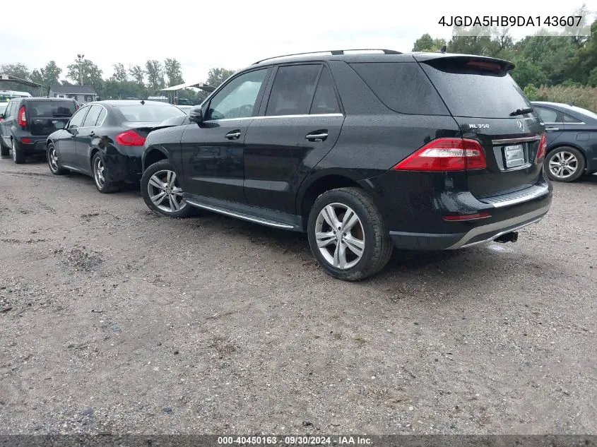 2013 Mercedes-Benz Ml 350 4Matic VIN: 4JGDA5HB9DA143607 Lot: 40450163