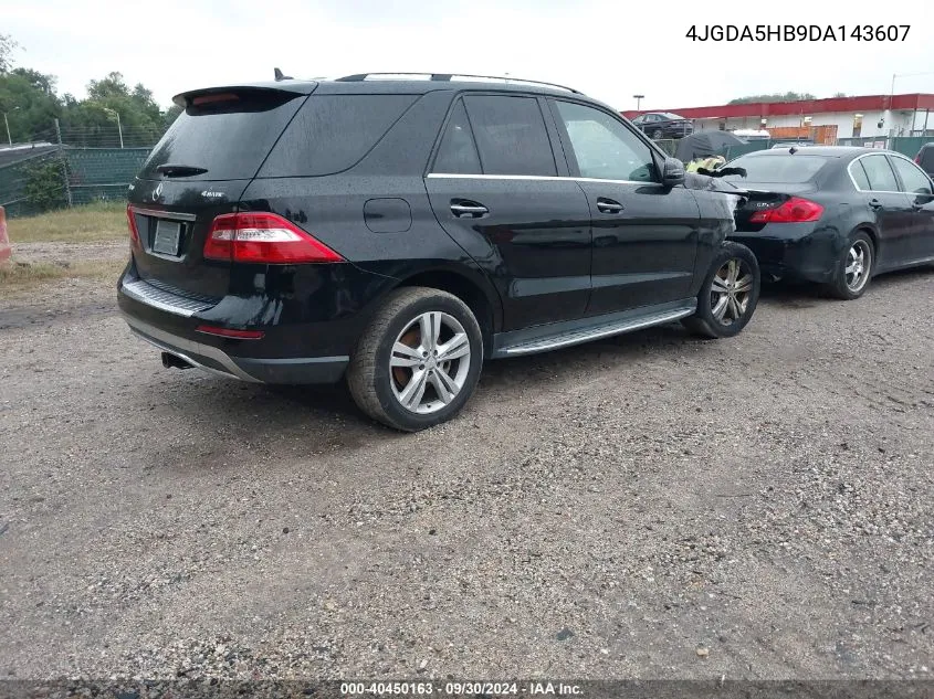 2013 Mercedes-Benz Ml 350 4Matic VIN: 4JGDA5HB9DA143607 Lot: 40450163