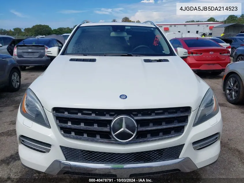 2013 Mercedes-Benz Ml 350 VIN: 4JGDA5JB5DA214523 Lot: 40478791