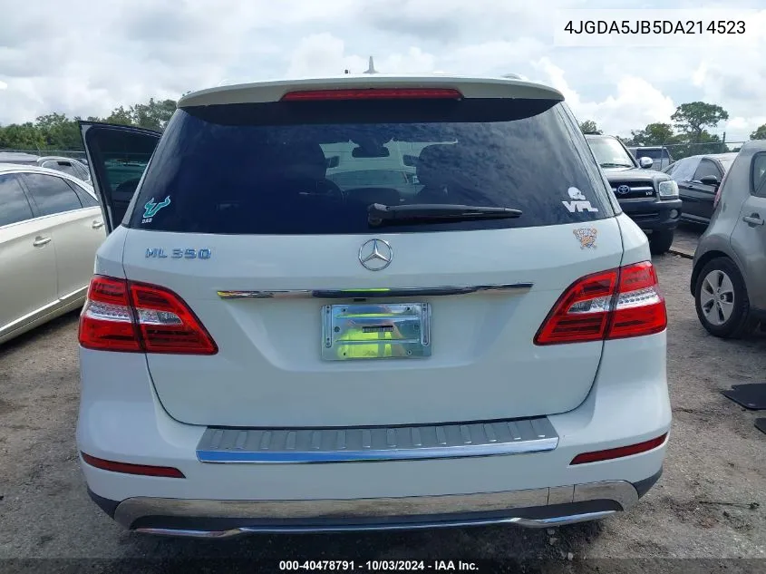 2013 Mercedes-Benz Ml 350 VIN: 4JGDA5JB5DA214523 Lot: 40478791