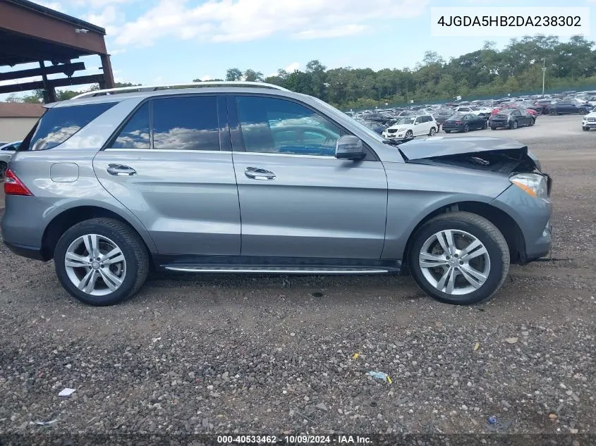 2013 Mercedes-Benz Ml 350 4Matic VIN: 4JGDA5HB2DA238302 Lot: 40533462