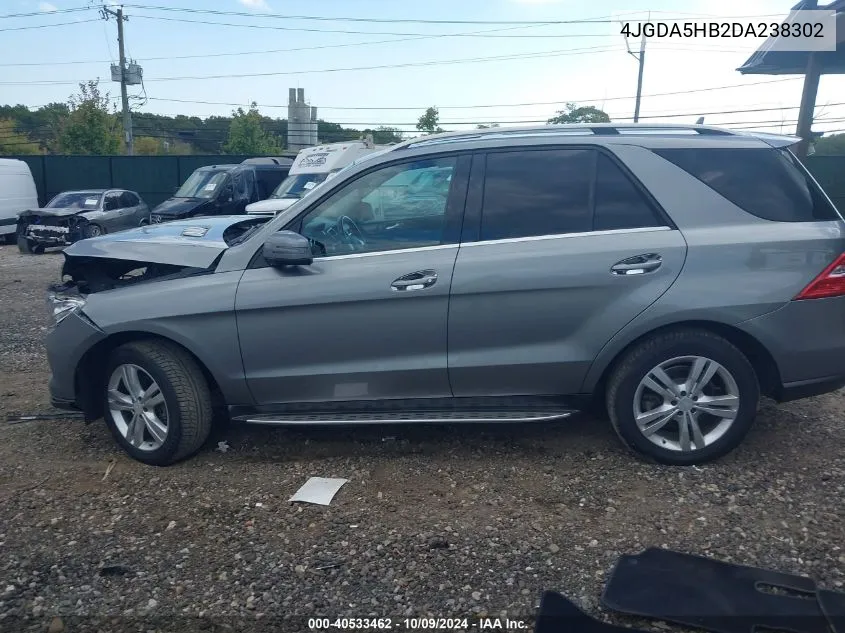 2013 Mercedes-Benz Ml 350 4Matic VIN: 4JGDA5HB2DA238302 Lot: 40533462