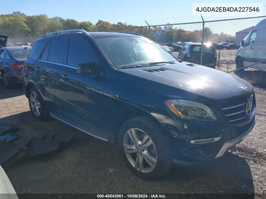 2013 Mercedes-Benz Ml 350 Bluetec 350 Bluetec VIN: 4JGDA2EB4DA227546 Lot: 40543081