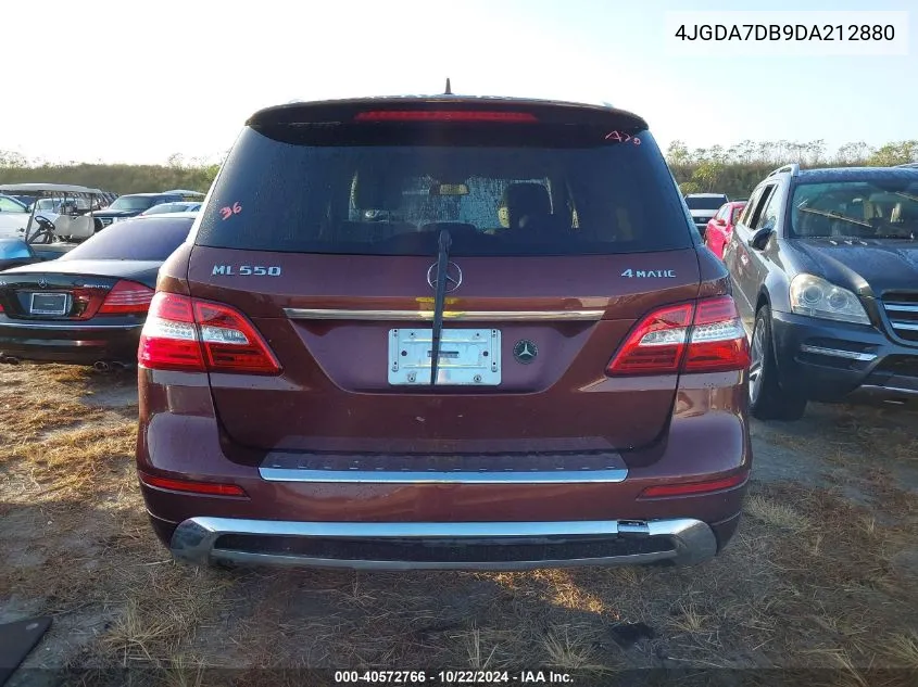 2013 Mercedes-Benz Ml 550 4Matic VIN: 4JGDA7DB9DA212880 Lot: 40572766