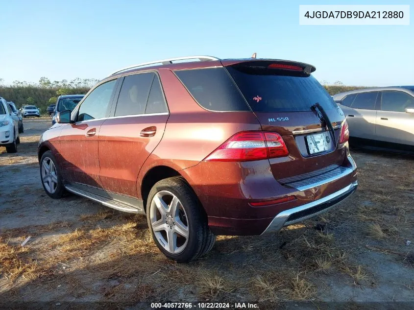 2013 Mercedes-Benz Ml 550 4Matic VIN: 4JGDA7DB9DA212880 Lot: 40572766