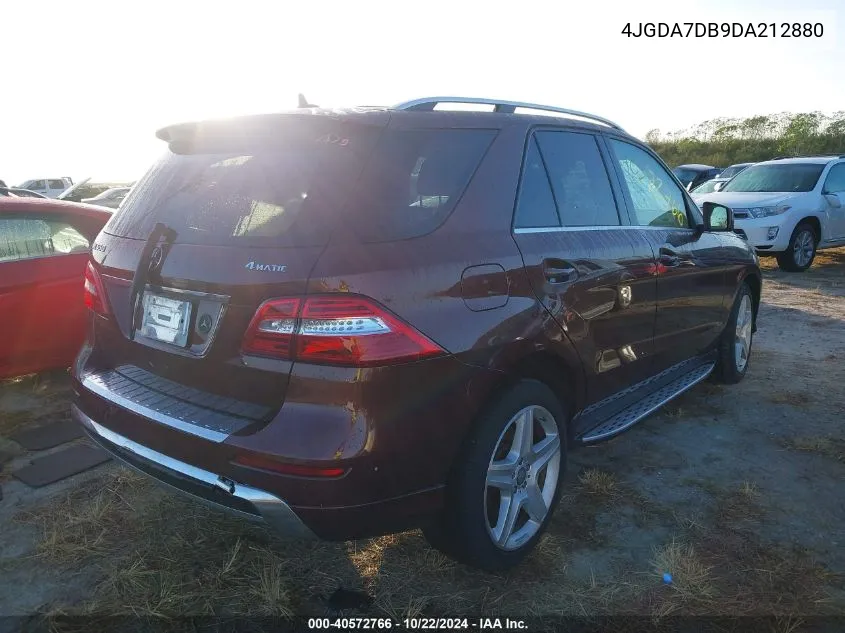 2013 Mercedes-Benz Ml 550 4Matic VIN: 4JGDA7DB9DA212880 Lot: 40572766