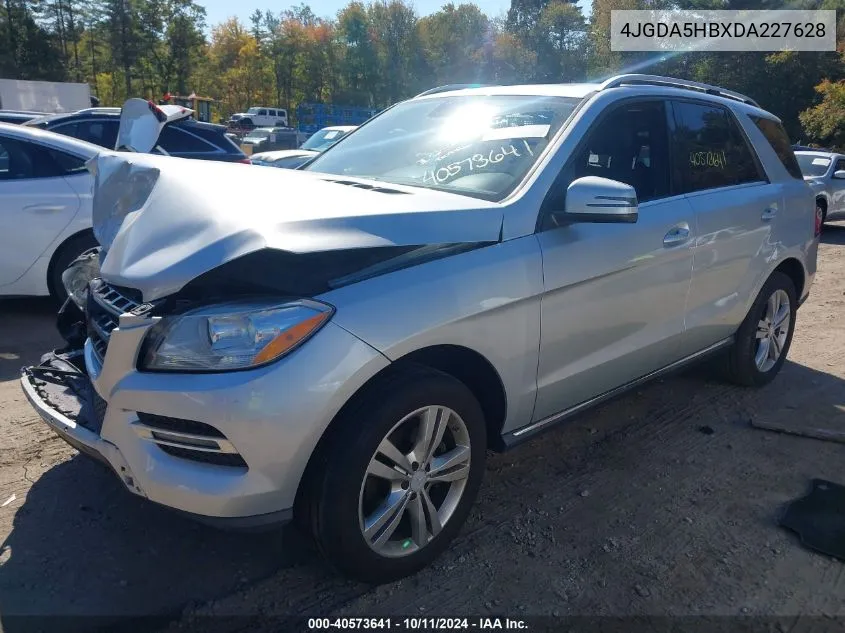 2013 Mercedes-Benz Ml 350 4Matic VIN: 4JGDA5HBXDA227628 Lot: 40573641