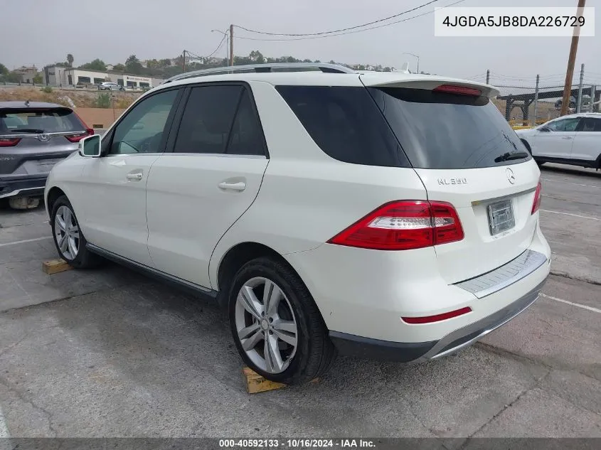 2013 Mercedes-Benz Ml 350 VIN: 4JGDA5JB8DA226729 Lot: 40592133