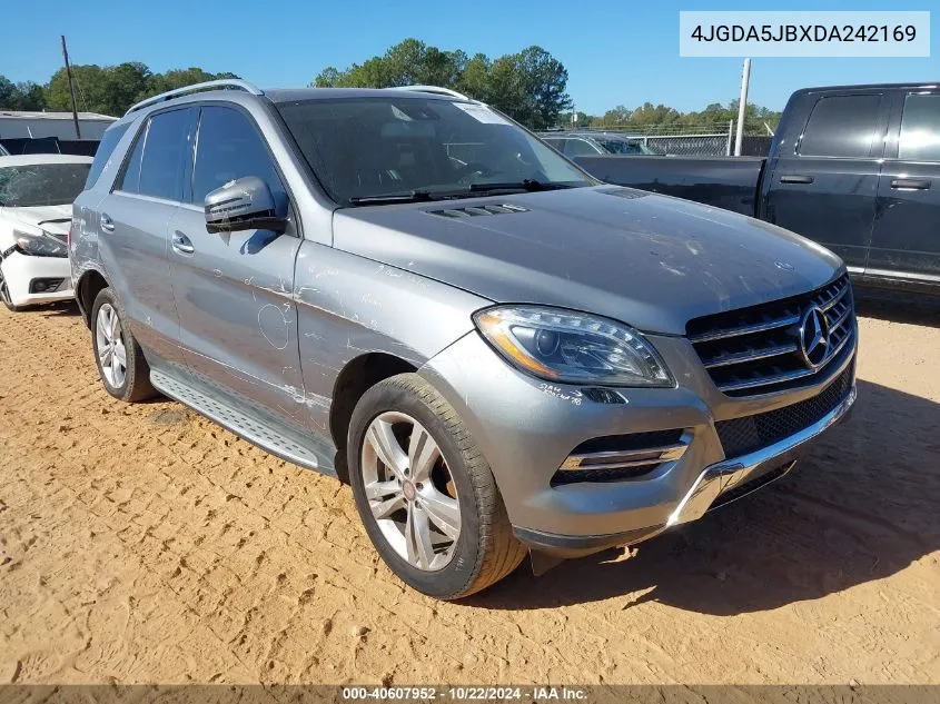 2013 Mercedes-Benz M-Class Ml 350 VIN: 4JGDA5JBXDA242169 Lot: 40607952