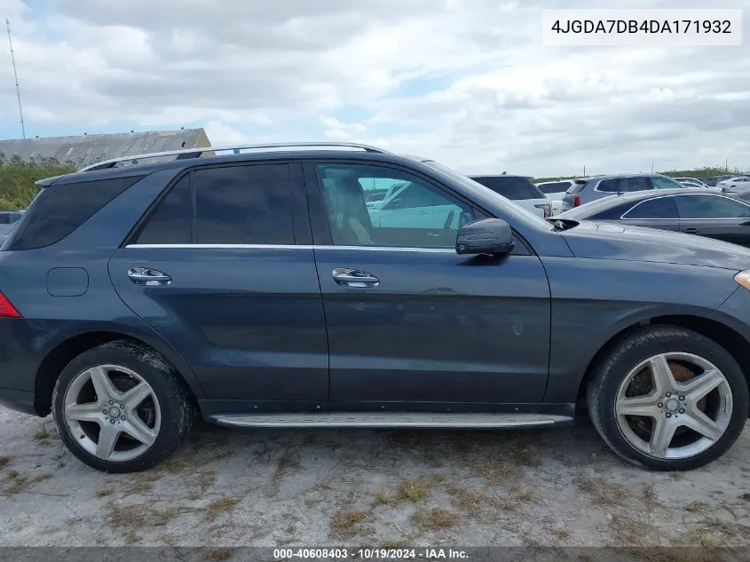 2013 Mercedes-Benz Ml 550 4Matic VIN: 4JGDA7DB4DA171932 Lot: 40608403