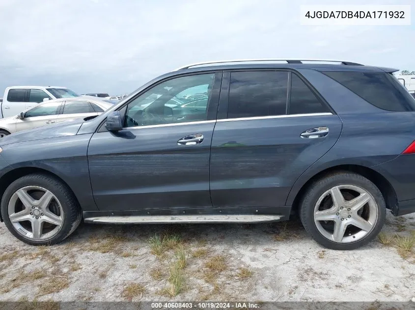 2013 Mercedes-Benz Ml 550 4Matic VIN: 4JGDA7DB4DA171932 Lot: 40608403