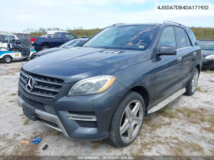 2013 Mercedes-Benz Ml 550 4Matic VIN: 4JGDA7DB4DA171932 Lot: 40608403