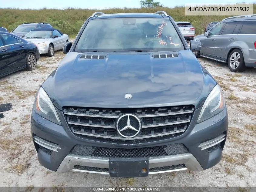 2013 Mercedes-Benz Ml 550 4Matic VIN: 4JGDA7DB4DA171932 Lot: 40608403