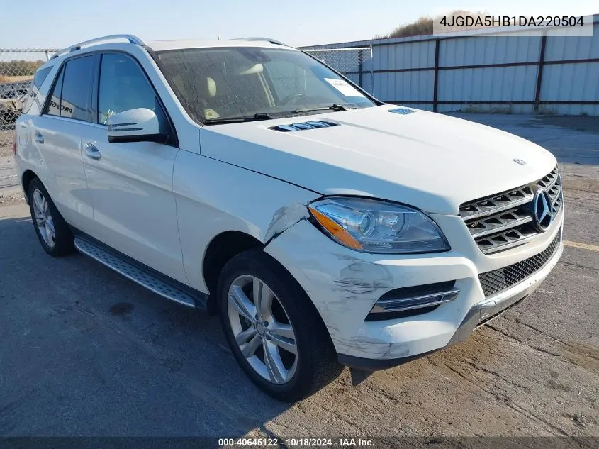 2013 Mercedes-Benz Ml 350 4Matic VIN: 4JGDA5HB1DA220504 Lot: 40645122