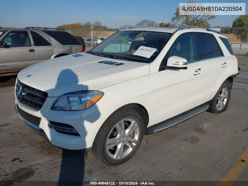 2013 Mercedes-Benz Ml 350 4Matic VIN: 4JGDA5HB1DA220504 Lot: 40645122