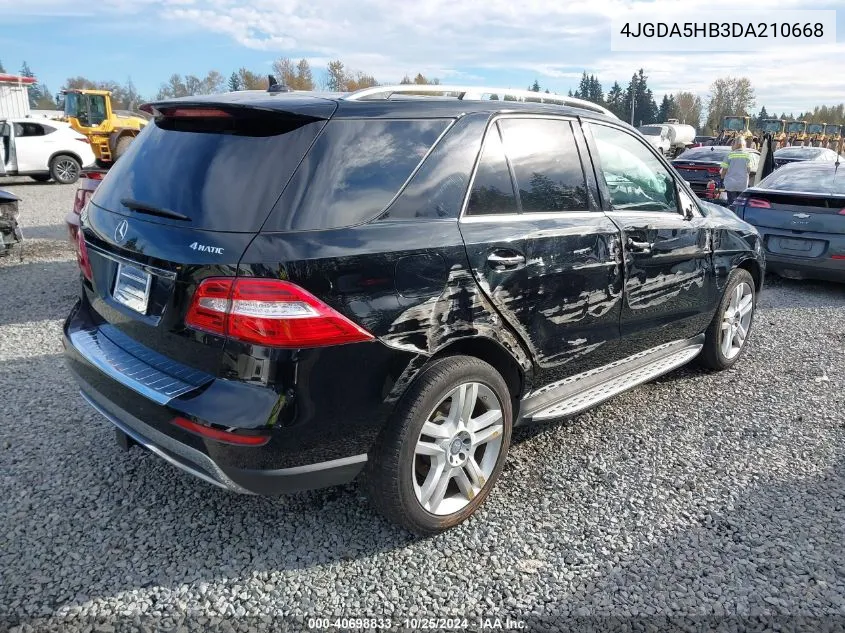 2013 Mercedes-Benz Ml 350 4Matic VIN: 4JGDA5HB3DA210668 Lot: 40698833