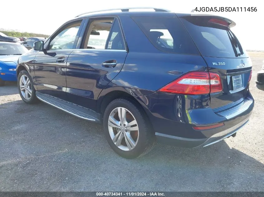 2013 Mercedes-Benz Ml 350 VIN: 4JGDA5JB5DA111456 Lot: 40734341