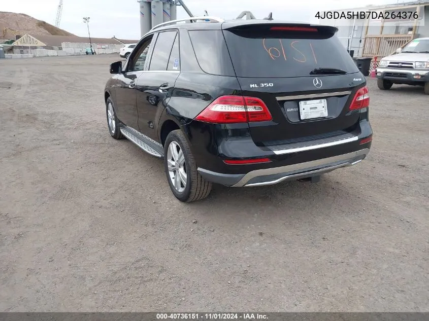 2013 Mercedes-Benz Ml 350 4Matic VIN: 4JGDA5HB7DA264376 Lot: 40736151