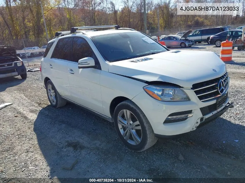 2013 Mercedes-Benz Ml 350 4Matic VIN: 4JGDA5HB7DA123033 Lot: 40738204