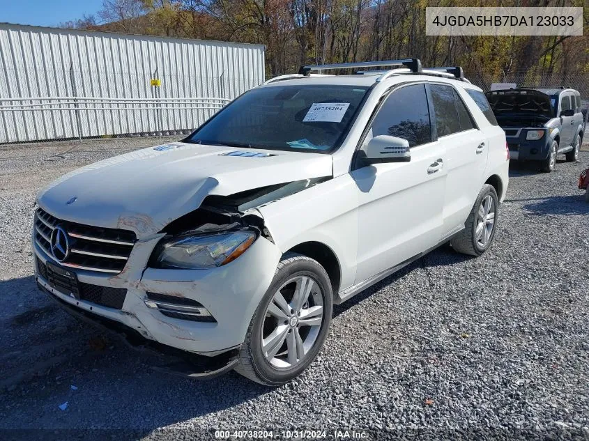 2013 Mercedes-Benz Ml 350 4Matic VIN: 4JGDA5HB7DA123033 Lot: 40738204