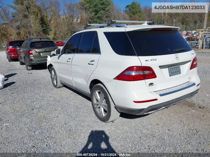 2013 Mercedes-Benz Ml 350 4Matic VIN: 4JGDA5HB7DA123033 Lot: 40738204