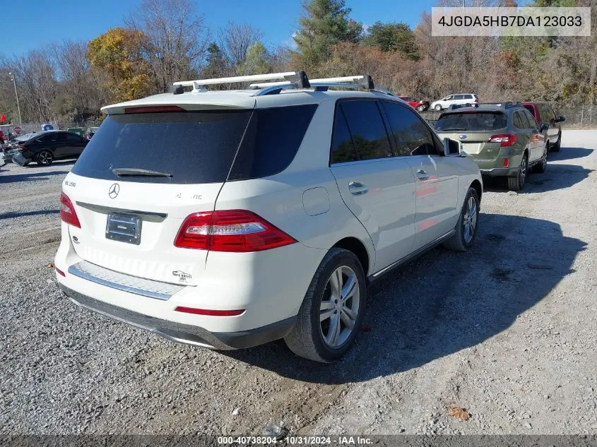 2013 Mercedes-Benz Ml 350 4Matic VIN: 4JGDA5HB7DA123033 Lot: 40738204