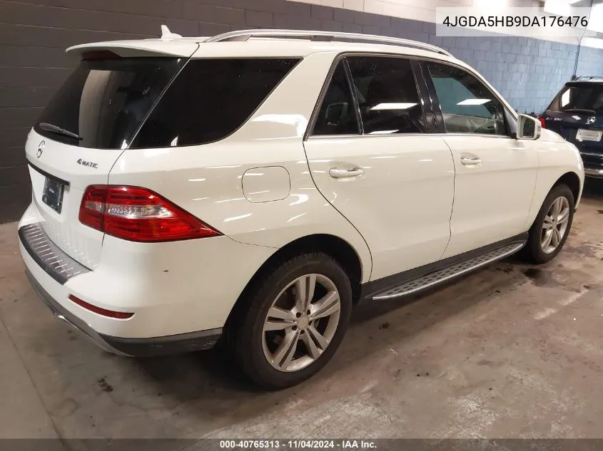 2013 Mercedes-Benz Ml 350 4Matic VIN: 4JGDA5HB9DA176476 Lot: 40765313