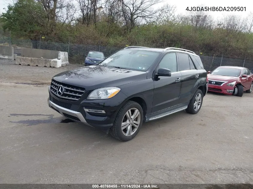 2013 Mercedes-Benz Ml 350 4Matic VIN: 4JGDA5HB6DA209501 Lot: 40768455