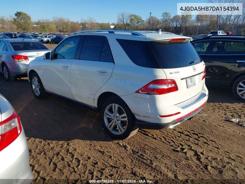 2013 Mercedes-Benz Ml 350 4Matic VIN: 4JGDA5HB7DA154394 Lot: 40798258