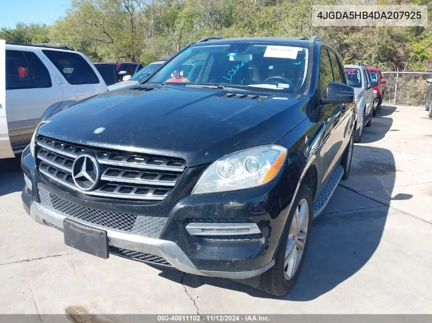 2013 Mercedes-Benz Ml 350 4Matic VIN: 4JGDA5HB4DA207925 Lot: 40811102