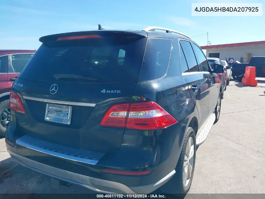 2013 Mercedes-Benz Ml 350 4Matic VIN: 4JGDA5HB4DA207925 Lot: 40811102